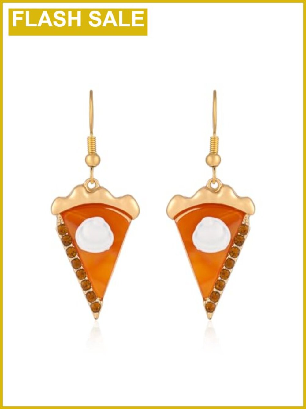Pumpkin Pie Drop Dangle Earrings Gold Plated Thanksgiving Fall Jewelry